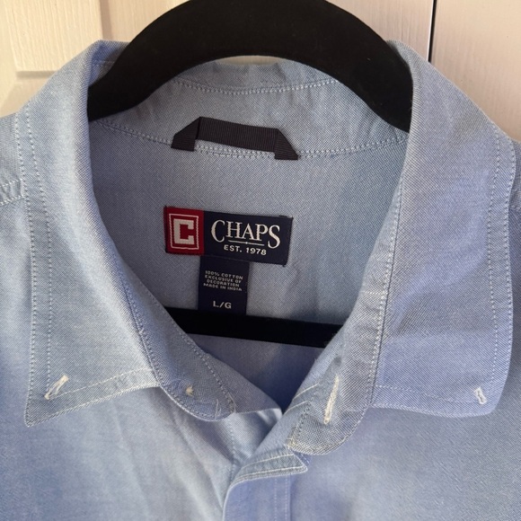 Chaps Men’s Light Blue Casual Button-Down Shirt Long Sleeve Size Large - Picture 2 of 8